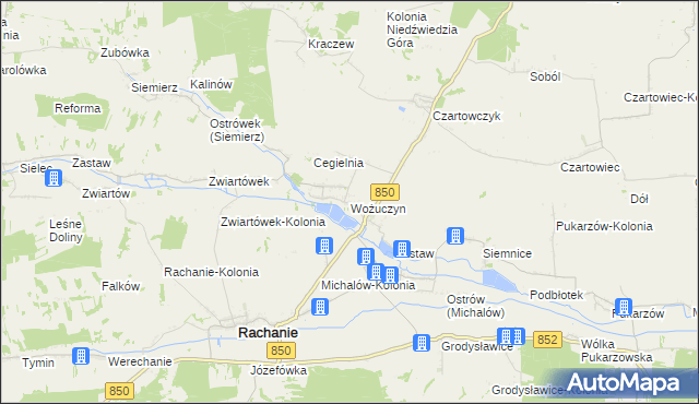 mapa Wożuczyn, Wożuczyn na mapie Targeo