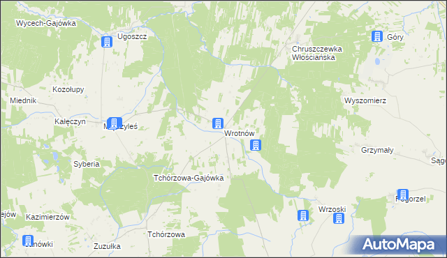 mapa Wrotnów, Wrotnów na mapie Targeo