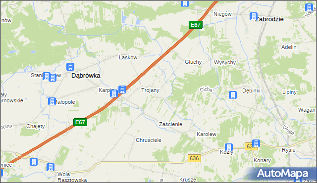 mapa Wszebory gmina Dąbrówka, Wszebory gmina Dąbrówka na mapie Targeo