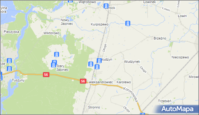 mapa Wudzyn, Wudzyn na mapie Targeo