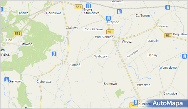 mapa Wybczyk, Wybczyk na mapie Targeo