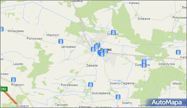 mapa Wydawy gmina Poniec, Wydawy gmina Poniec na mapie Targeo