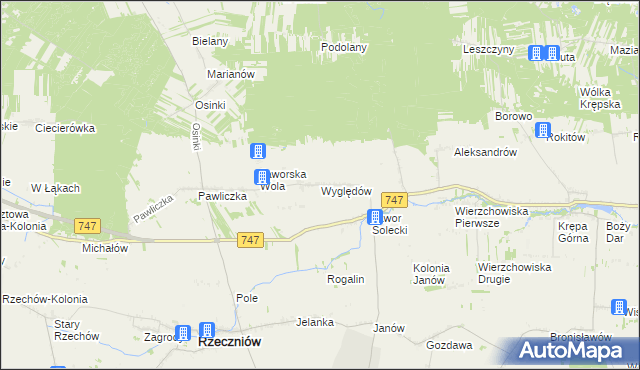 mapa Wyględów, Wyględów na mapie Targeo