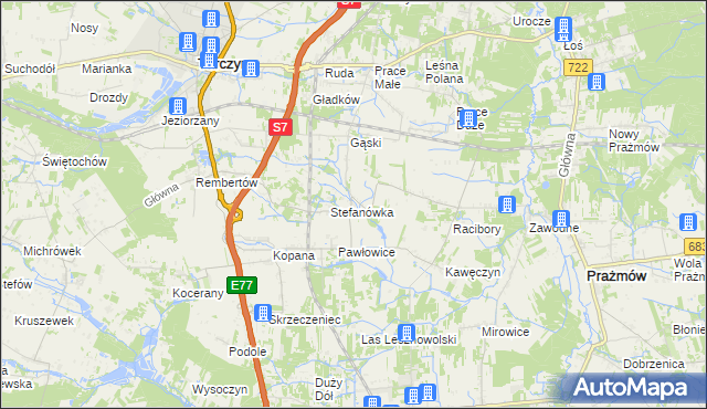 mapa Wylezin gmina Tarczyn, Wylezin gmina Tarczyn na mapie Targeo