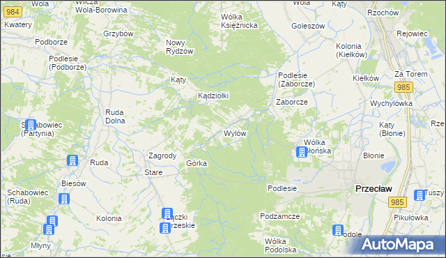 mapa Wylów, Wylów na mapie Targeo