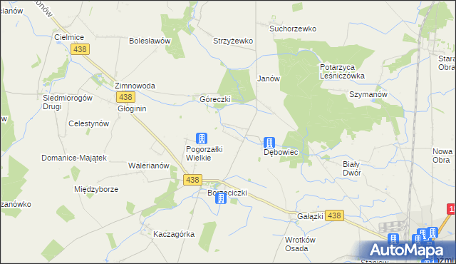 mapa Wyrębin, Wyrębin na mapie Targeo