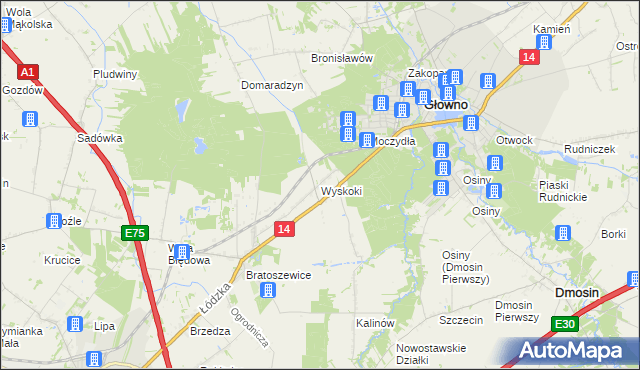 mapa Wyskoki, Wyskoki na mapie Targeo