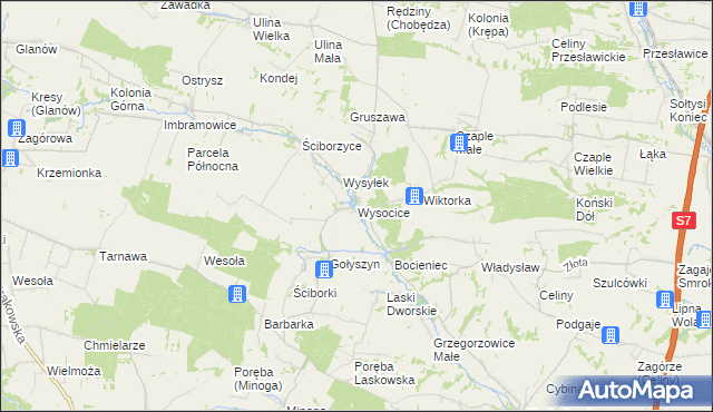 mapa Wysocice, Wysocice na mapie Targeo