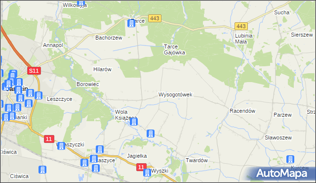 mapa Wysogotówek, Wysogotówek na mapie Targeo