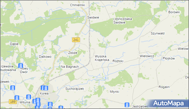 mapa Wysoka Krajeńska, Wysoka Krajeńska na mapie Targeo