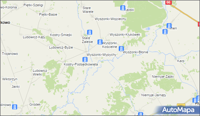 mapa Wyszonki-Nagórki, Wyszonki-Nagórki na mapie Targeo