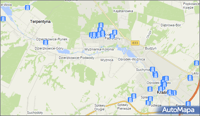 mapa Wyżnica, Wyżnica na mapie Targeo