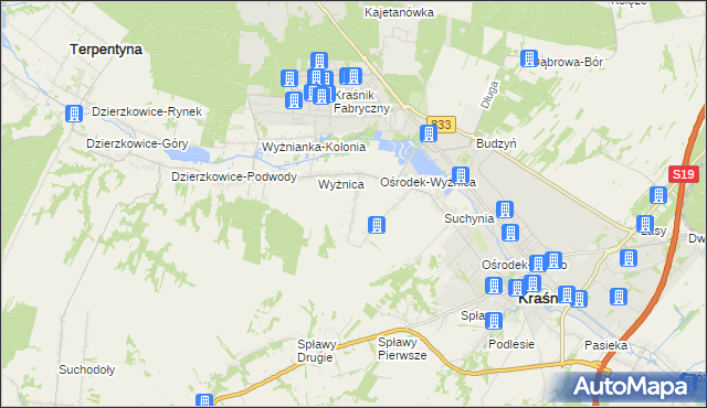 mapa Wyżnica-Kolonia, Wyżnica-Kolonia na mapie Targeo