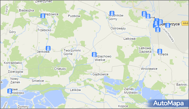 mapa Wziąchowo Wielkie, Wziąchowo Wielkie na mapie Targeo