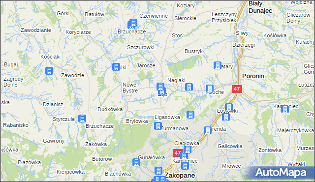 mapa Ząb, Ząb na mapie Targeo