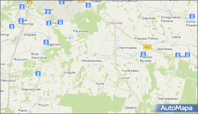 mapa Żabiczyn gmina Nasielsk, Żabiczyn gmina Nasielsk na mapie Targeo