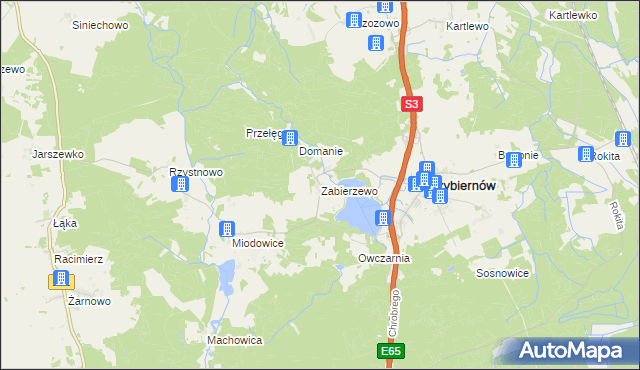 mapa Zabierzewo, Zabierzewo na mapie Targeo