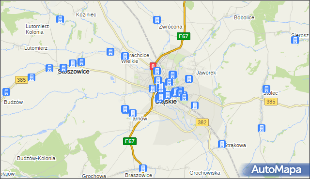 mapa Ząbkowice Śląskie, Ząbkowice Śląskie na mapie Targeo