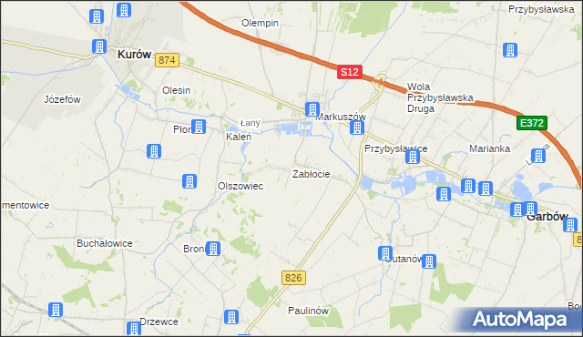 mapa Zabłocie gmina Markuszów, Zabłocie gmina Markuszów na mapie Targeo