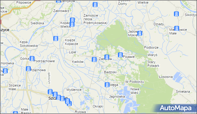 mapa Zaborów gmina Szczurowa, Zaborów gmina Szczurowa na mapie Targeo