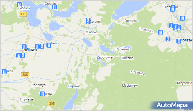 mapa Zaborówiec, Zaborówiec na mapie Targeo