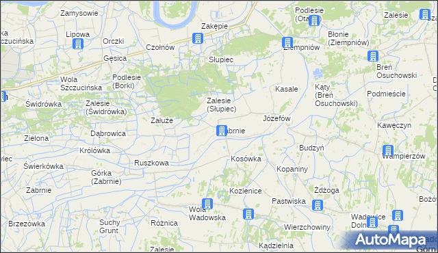 mapa Zabrnie gmina Wadowice Górne, Zabrnie gmina Wadowice Górne na mapie Targeo