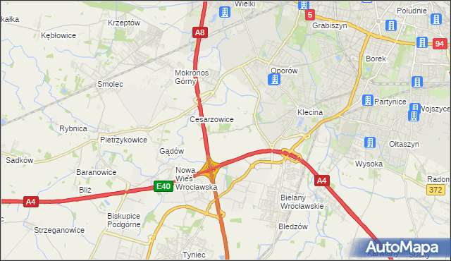 mapa Zabrodzie gmina Kąty Wrocławskie, Zabrodzie gmina Kąty Wrocławskie na mapie Targeo