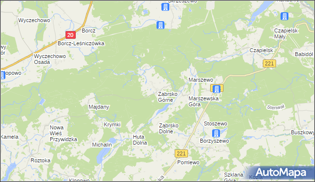 mapa Ząbrsko Górne, Ząbrsko Górne na mapie Targeo