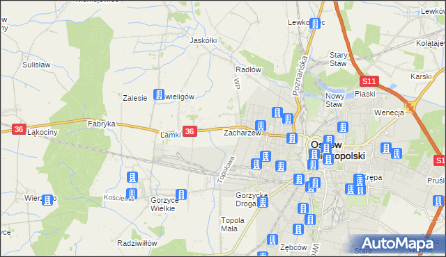 mapa Zacharzew, Zacharzew na mapie Targeo