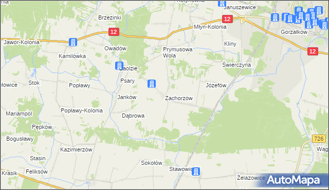 mapa Zachorzów, Zachorzów na mapie Targeo