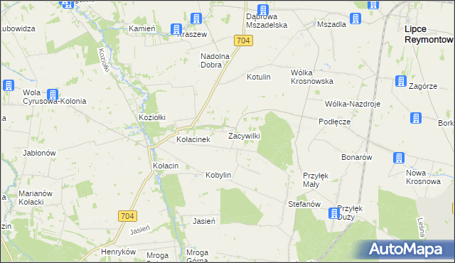 mapa Zacywilki, Zacywilki na mapie Targeo