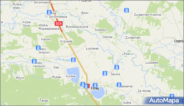 mapa Zagrody Łukówieckie, Zagrody Łukówieckie na mapie Targeo