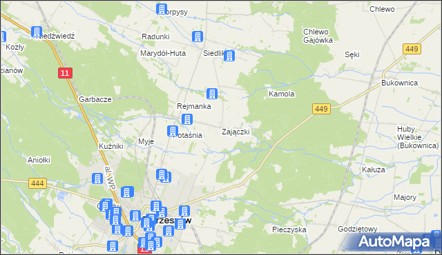 mapa Zajączki gmina Ostrzeszów, Zajączki gmina Ostrzeszów na mapie Targeo