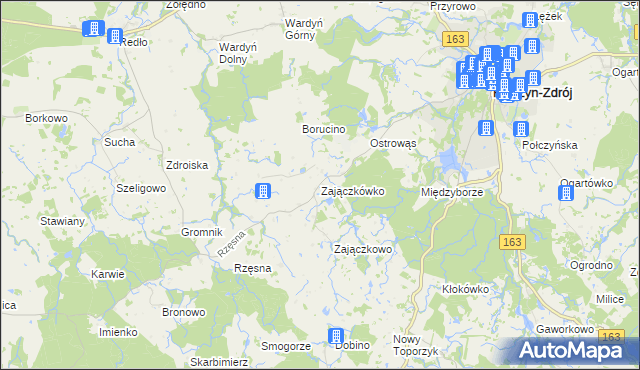 mapa Zajączkówko, Zajączkówko na mapie Targeo