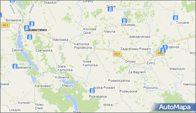 mapa Zajączkowo gmina Bakałarzewo, Zajączkowo gmina Bakałarzewo na mapie Targeo
