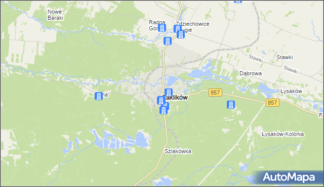 mapa Zaklików, Zaklików na mapie Targeo