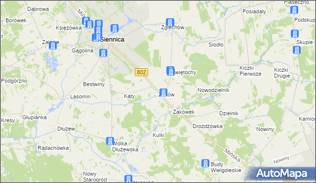 mapa Żaków, Żaków na mapie Targeo