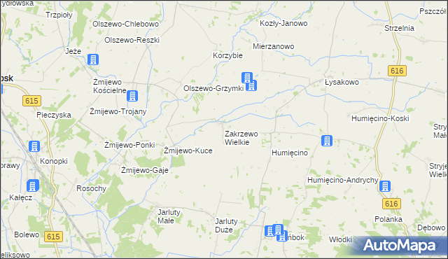 mapa Zakrzewo Wielkie gmina Grudusk, Zakrzewo Wielkie gmina Grudusk na mapie Targeo