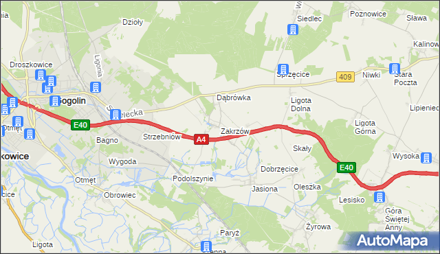 mapa Zakrzów gmina Gogolin, Zakrzów gmina Gogolin na mapie Targeo