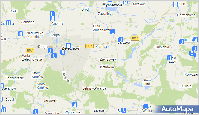 mapa Zakrzówek gmina Żelechów, Zakrzówek gmina Żelechów na mapie Targeo