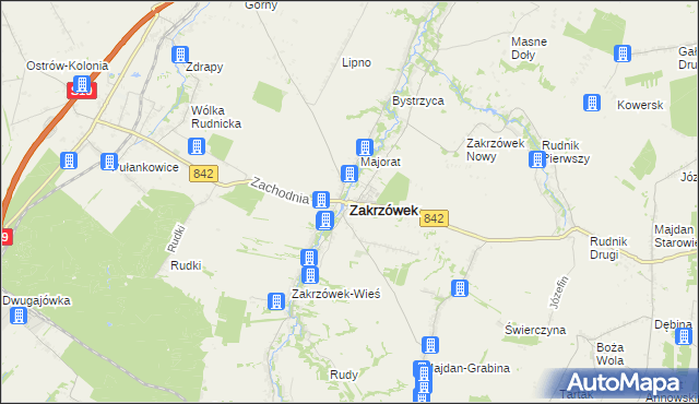 mapa Zakrzówek powiat kraśnicki, Zakrzówek powiat kraśnicki na mapie Targeo