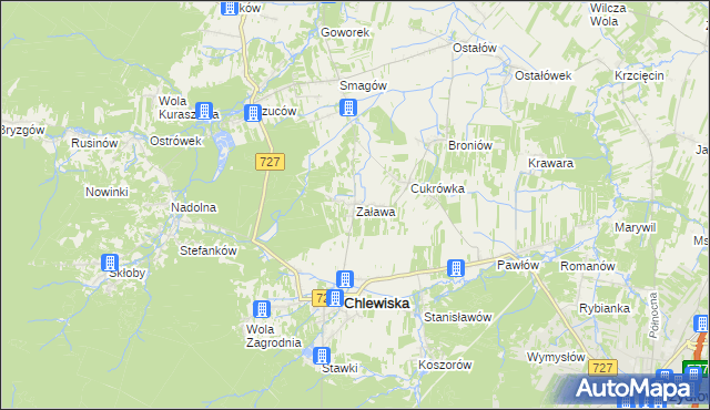 mapa Zaława, Zaława na mapie Targeo