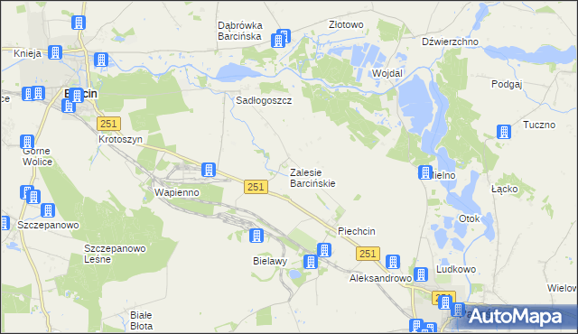 mapa Zalesie Barcińskie, Zalesie Barcińskie na mapie Targeo