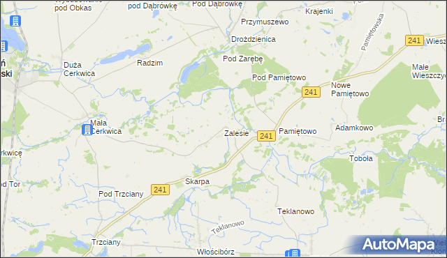 mapa Zalesie gmina Sępólno Krajeńskie, Zalesie gmina Sępólno Krajeńskie na mapie Targeo