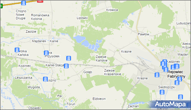 mapa Zalesie Kańskie, Zalesie Kańskie na mapie Targeo