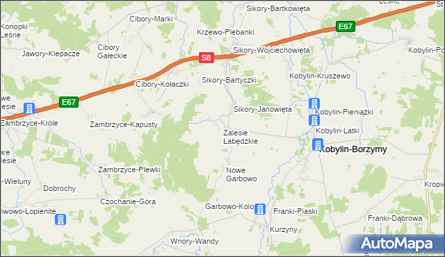 mapa Zalesie Łabędzkie, Zalesie Łabędzkie na mapie Targeo