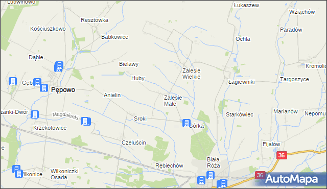 mapa Zalesie Małe, Zalesie Małe na mapie Targeo