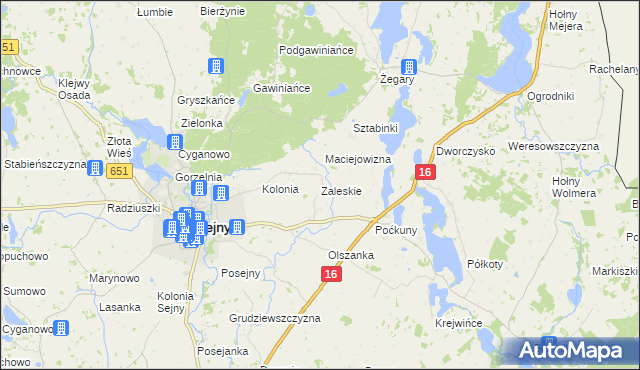 mapa Zaleskie gmina Sejny, Zaleskie gmina Sejny na mapie Targeo