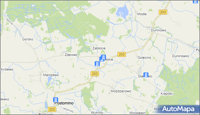 mapa Zaleskie gmina Ustka, Zaleskie gmina Ustka na mapie Targeo