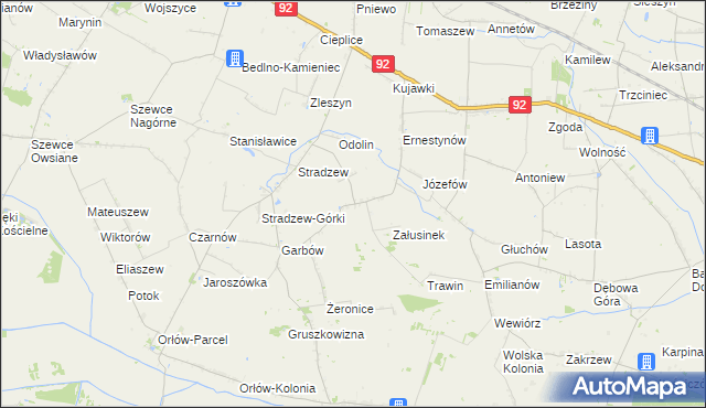 mapa Załusin, Załusin na mapie Targeo